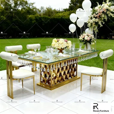 Nyankomst rektangulært luksusbryllupsbord